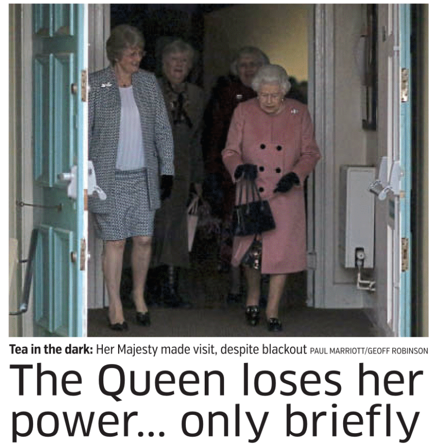 Queen in power cut
