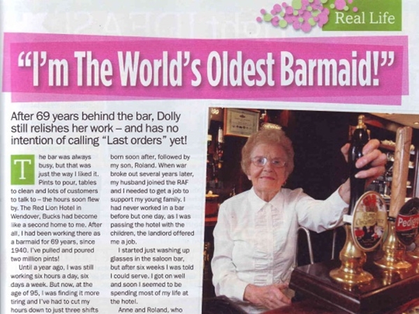 I'm the World's Oldest Barmaid