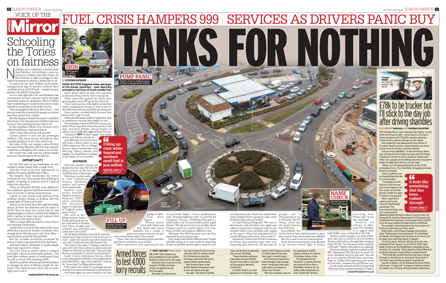 454 4 Petrol Crisis Sunday Mirror