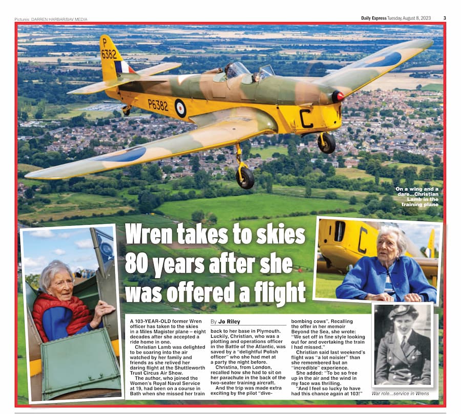 Former Wren Takes To The Skies At 103
