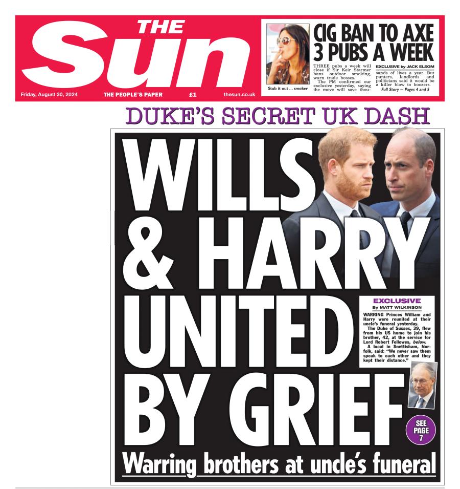 Prince William And Prince Harry Attend Funeral Together