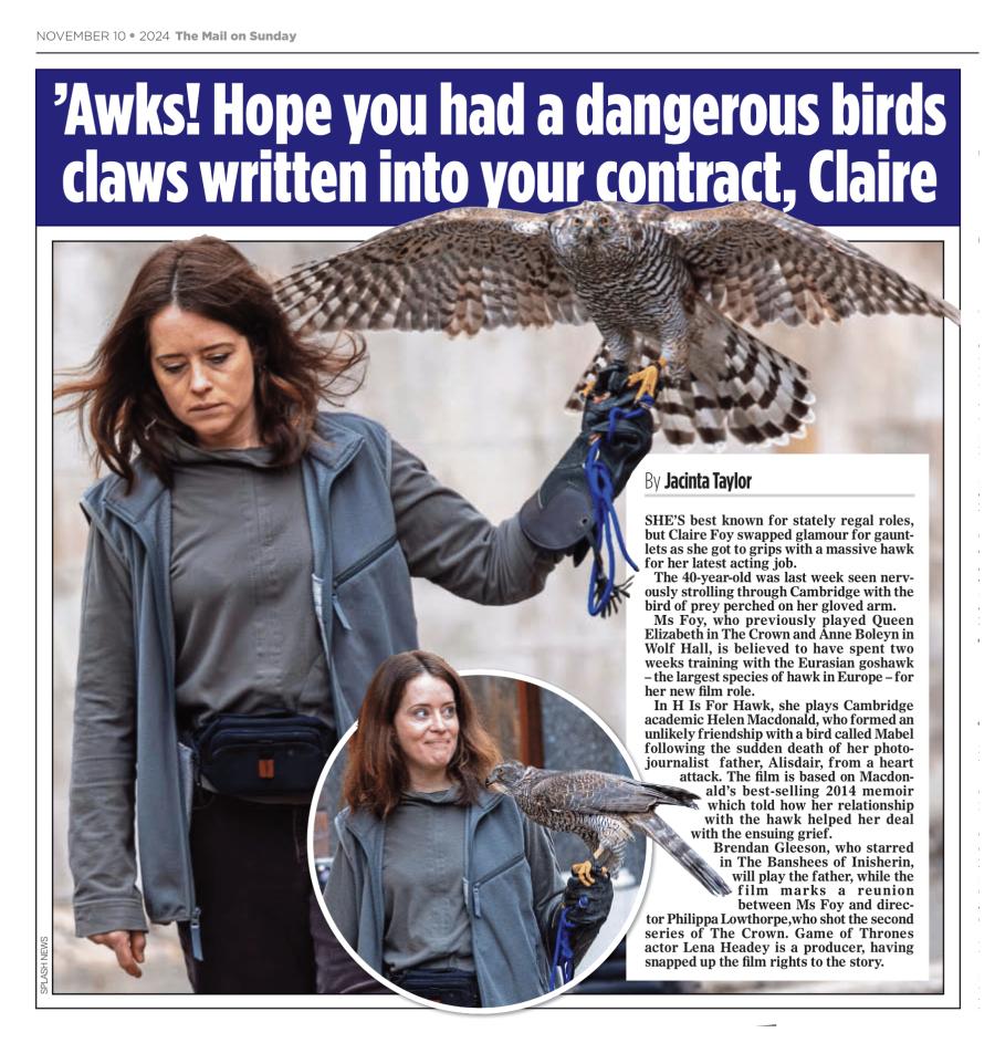 Claire Foy Films H is for Hawk