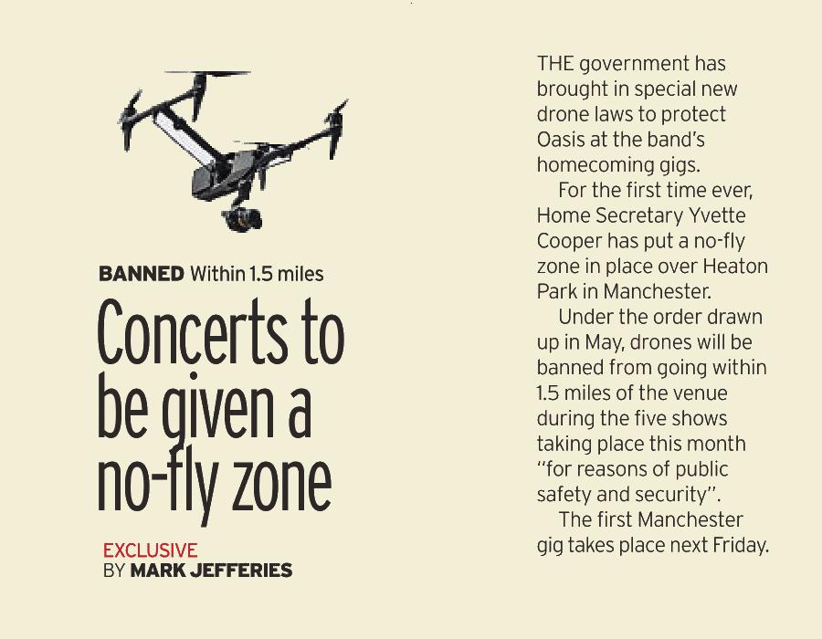 Oasis Drones Banned