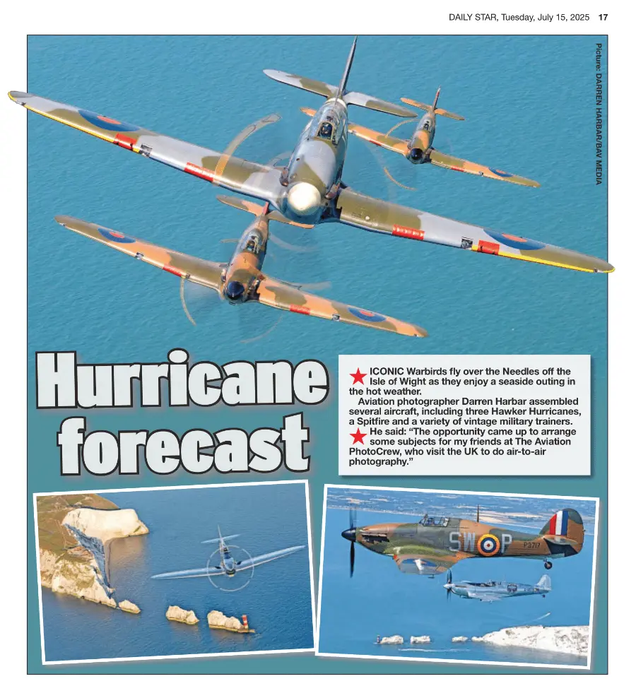 Iconic Warbirds Fly Over Isle of Wight