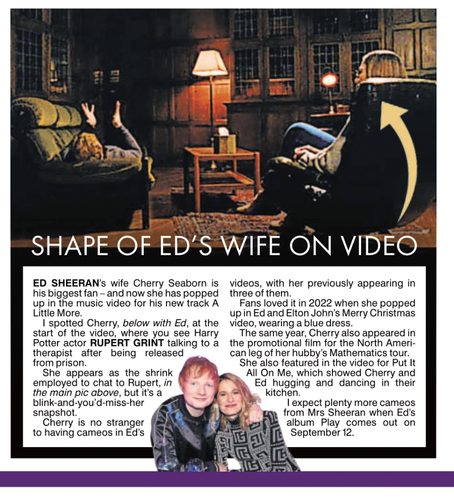 Sheeran’s Wife Stars In His Video