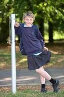 Schoolboy in his skirt